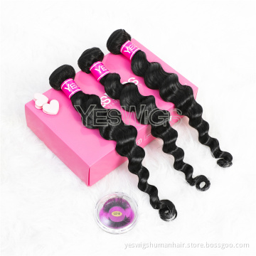 Loose Deep Peruvian Human Hair Bundles In Stock 8-40 Inch Peruvian Loose Deep Wave Hair Extension Weaving Bundles Double Weft